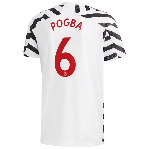 Camiseta Manchester United NO.6 Pogba 3ª Kit 2020 2021 Blanco